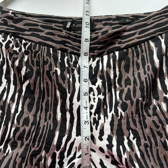 St. John Animal Print Stretch Slim Fit Ankle Pants Black / Beige Womens Size 2 - Picture 6 of 12